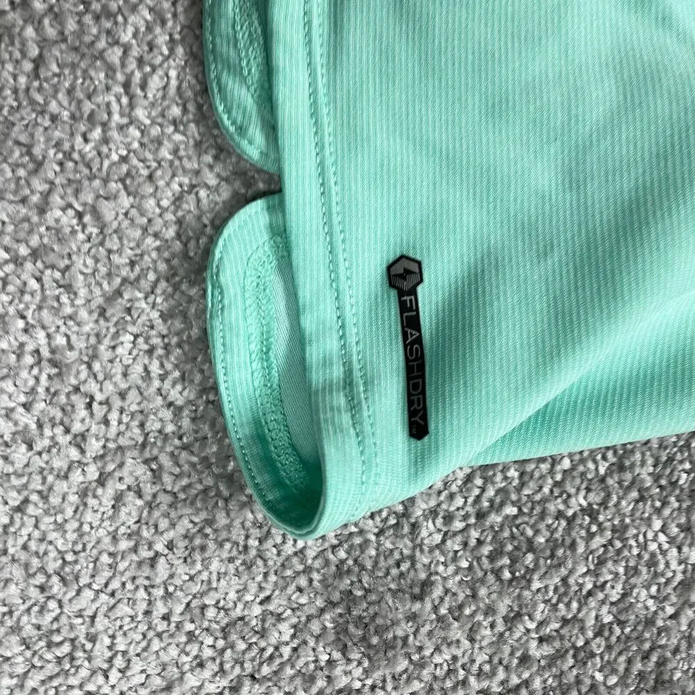 The North Face Flash Dry Active Top Womens Medium Green Short Sleeve V-Neck Top - Picture 13 of 14